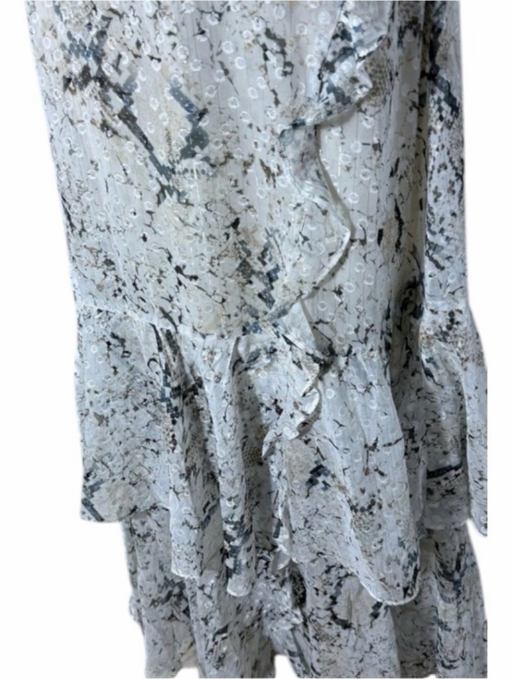 Snake Print Tiered Faux Wrap Maxi Dress Boho Wedding Guest Rachel Roy 6 - Picture 9 of 9